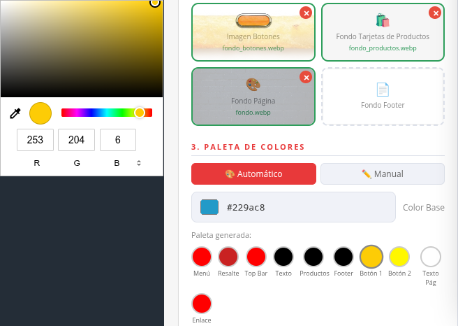Paleta de colores